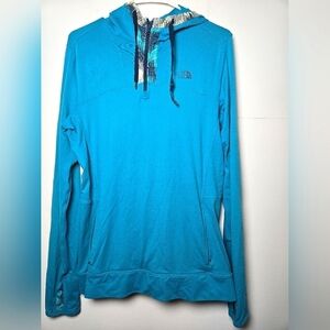 Women's The North Face Quarter Zip Hooded Fleece Thermal, Size Medium